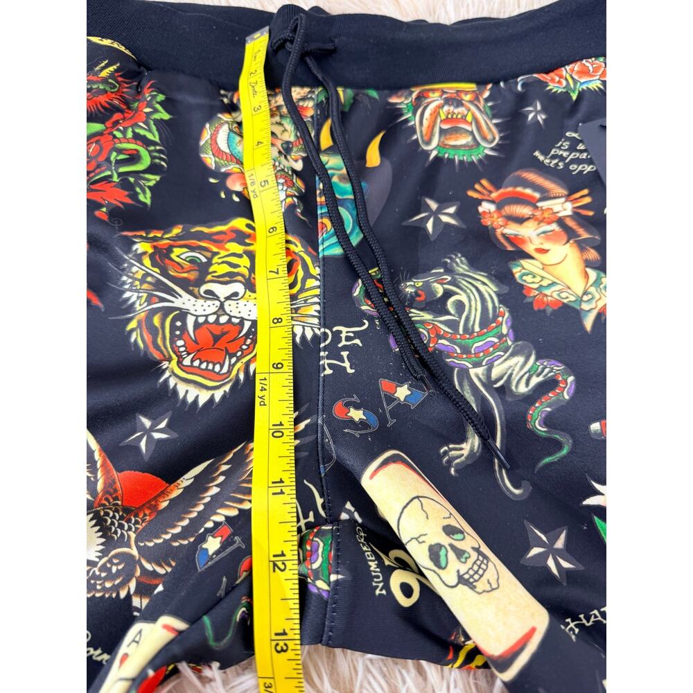Ed Hardy Tattoo Print Jogger Pants Unisex Large NWT Black Streetwear Lounge - Picture 6 of 12